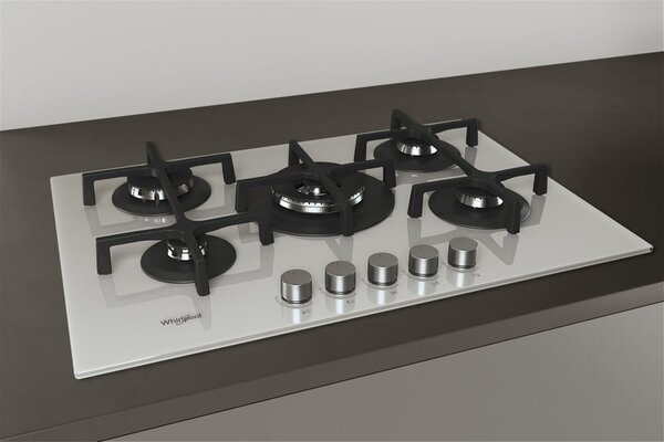 Whirlpool GOA 7523/WH Serie Ambient Piano Cottura 5 Fuochi a Gas 75 cm (1 Bruciatore Doppia Corona) colore Bianco