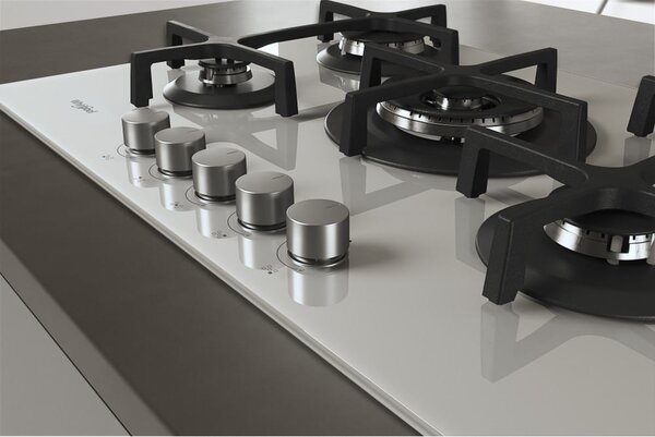 Whirlpool GOA 7523/WH Serie Ambient Piano Cottura 5 Fuochi a Gas 75 cm (1 Bruciatore Doppia Corona) colore Bianco
