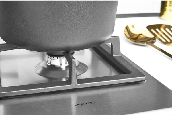 Whirlpool GMR 7522/IXL Piano Cottura 5 Fuochi a Gas 75 cm Griglie in Ghisa (1 Bruciatore Doppia Corona) colore Inox