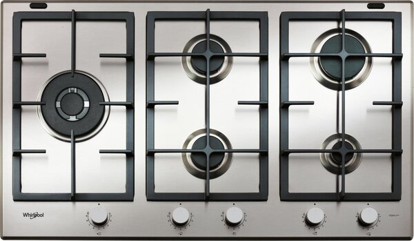 Whirlpool GMAL 9522/IXL Piano Cottura 5 Fuochi a Gas 86 cm Piano in Acciaio Inossidabile colore Inox