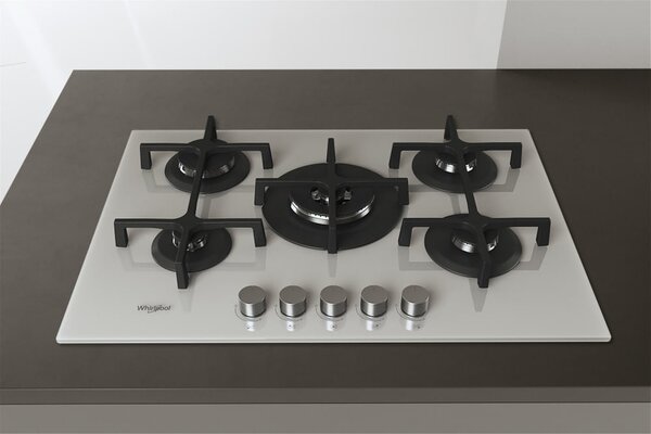 Whirlpool GOA 7523/WH Serie Ambient Piano Cottura 5 Fuochi a Gas 75 cm (1 Bruciatore Doppia Corona) colore Bianco