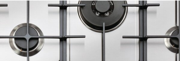 Whirlpool GMR 7522/IXL Piano Cottura 5 Fuochi a Gas 75 cm Griglie in Ghisa (1 Bruciatore Doppia Corona) colore Inox