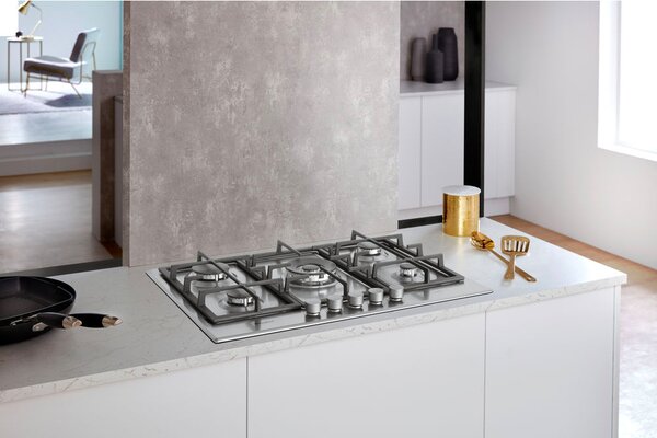 Whirlpool GMR 7522/IXL Piano Cottura 5 Fuochi a Gas 75 cm Griglie in Ghisa (1 Bruciatore Doppia Corona) colore Inox