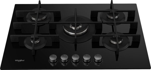 Whirlpool GOWL 758/NB Piano Cottura 5 Fuochi a Gas 73 cm colore Nero
