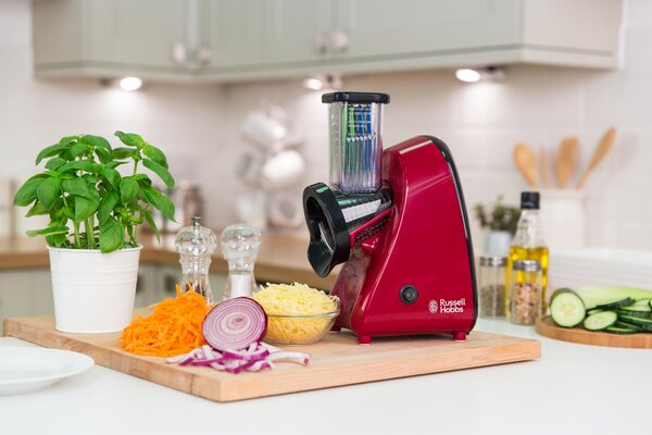 Russell Hobbs Grattugia Elettrica Affetta Verdure Potenza 200 Watt con 3 Funzioni colore Rosso - 22280-56 Desire Slice & Go