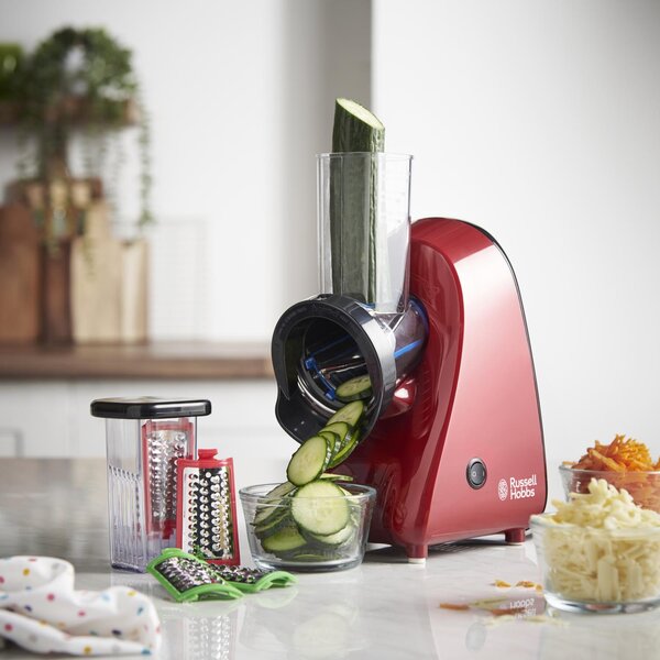 Russell Hobbs Grattugia Elettrica Affetta Verdure Potenza 200 Watt con 3 Funzioni colore Rosso - 22280-56 Desire Slice & Go