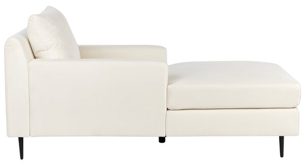 Chaise longue Velluto beige Rivestimento Braccioli Cuscino Schienale Design Moderno Simmetrico Beliani
