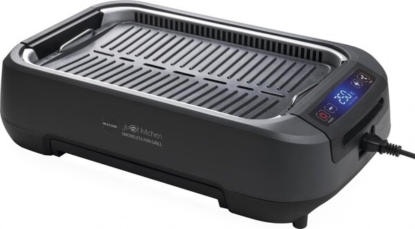 MACOM Griglia Elettrica di Contatto Grill con Aspirazione d'Aria Combinata Potenza 1500 Watt colore Nero - 849 Smokeless Fan Grill Just Kitchen