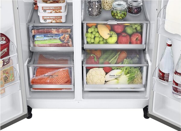 Lg GSLV90PZAD Frigorifero Americano Side by Side Capacit 635 Litri Classe energetica D Raffreddamento No Frost colore Silver