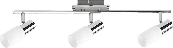 Rabalux 6098 Faretto da soffitto a 3 punti luce Logan, E14, bianco-argento, stile moderno, 60 cm