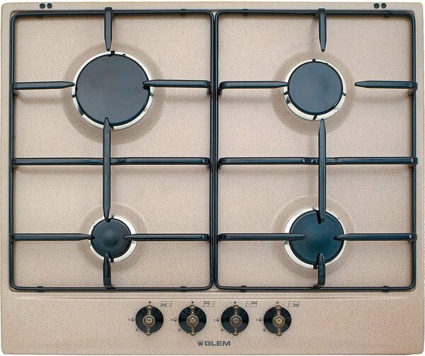 Glem Gas GT64SA Piano Cottura 4 Fuochi a Gas 60 cm colore Sabbia