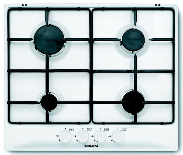 Glem Gas GT64WH Piano Cottura 4 Fuochi a Gas 60 cm colore Bianco