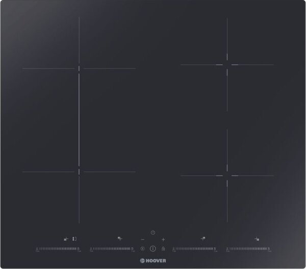 Hoover H-HOB 500 INDUCTION Piano Cottura Induzione 4 Fuochi Larghezza 60 cm in Vetroceramica colore Nero - HTPS64MCTT/1