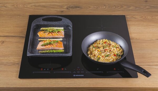 Hoover H-HOB 500 INDUCTION Piano Cottura Induzione 4 Fuochi Larghezza 60 cm in Vetroceramica colore Nero - HTPS64MCTT/1