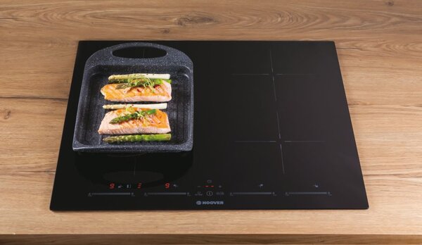 Hoover H-HOB 500 INDUCTION Piano Cottura Induzione 4 Fuochi Larghezza 60 cm in Vetroceramica colore Nero - HTPS64MCTT/1