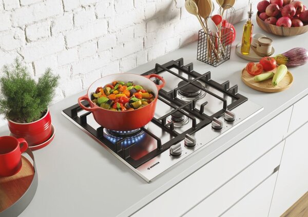 Hoover H-HOB 300 GAS Piano Cottura 4 Fuochi a Gas Larghezza 60 cm in Acciaio Inox colore Inox - HHG6D5WK3X