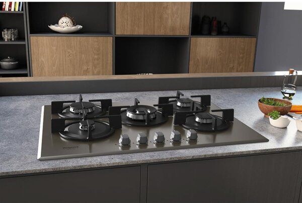 Hotpoint Ariston HAGD 72S/CH Piano Cottura 5 Fuochi a Gas 73 cm colore Champagne