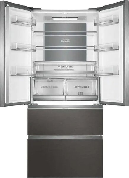 Haier HB18FGSAAA Frigorifero Americano 4 porte Side by Side 508 Litri Classe E No Frost / Multi Airflow colore Titanio