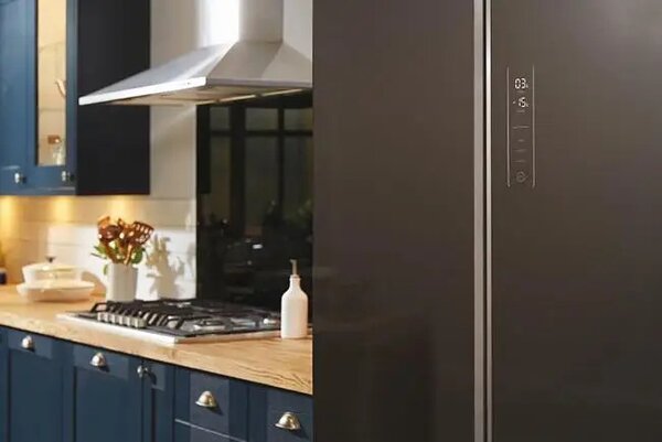 Haier HB18FGSAAA Frigorifero Americano 4 porte Side by Side 508 Litri Classe E No Frost / Multi Airflow colore Titanio