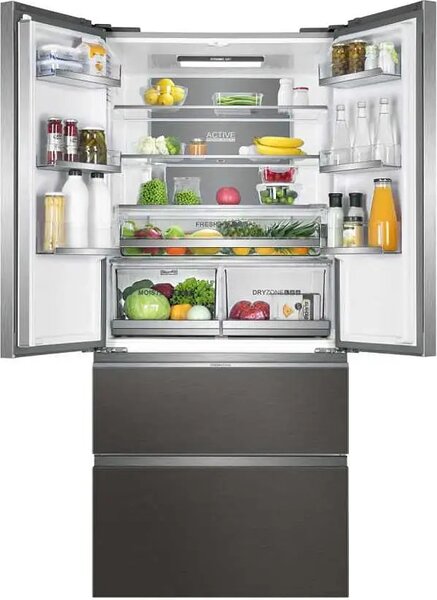 Haier HB18FGSAAA Frigorifero Americano 4 porte Side by Side 508 Litri Classe E No Frost / Multi Airflow colore Titanio