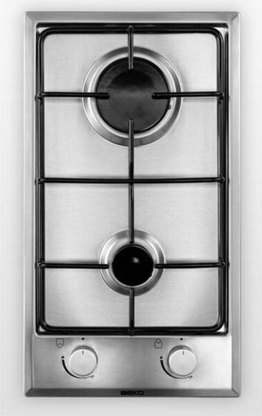 Beko HDCG32220FX Piano Cottura a Gas 2 Fuochi 30 cm colore Inox