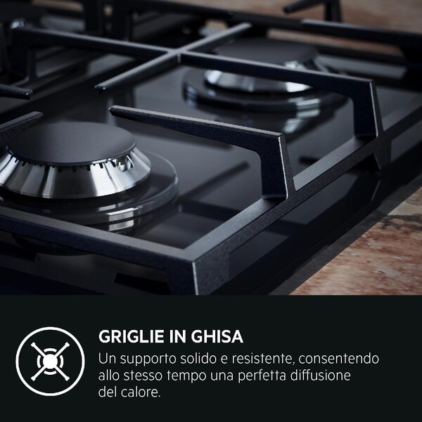 Aeg HGB64400SM Piano Cottura 4 Fuochi a Gas 60 cm colore Inox