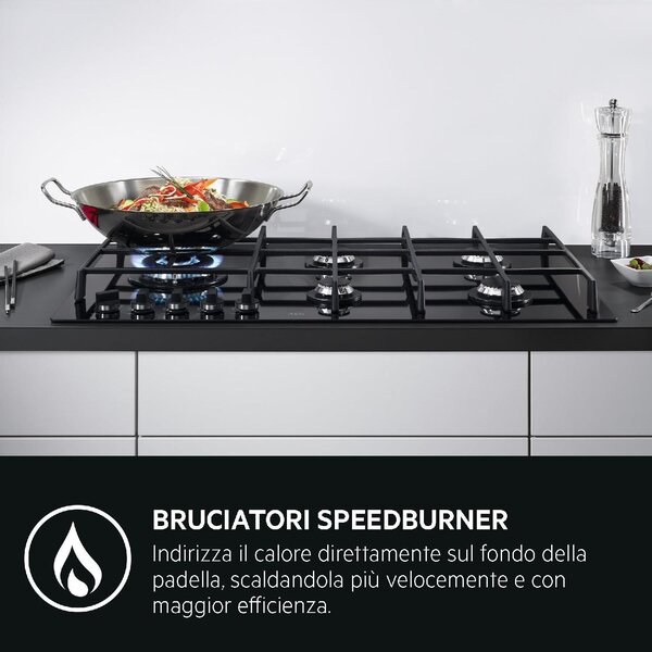 Aeg HGB64400SM Piano Cottura 4 Fuochi a Gas 60 cm colore Inox