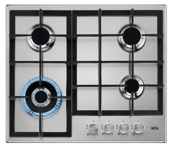Aeg HGB64400SM Piano Cottura 4 Fuochi a Gas 60 cm colore Inox