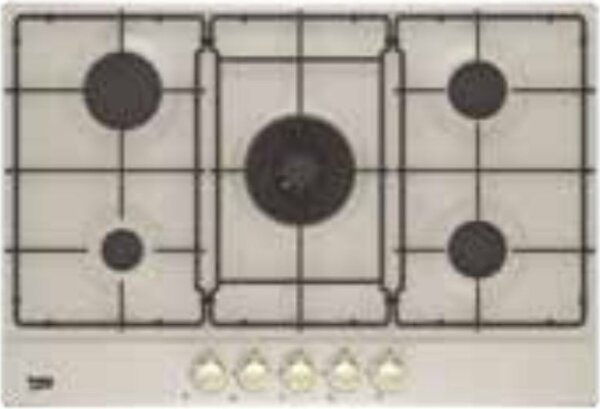 Beko HIAW 75224 SAVR Serie Classic Piano Cottura 5 Fuochi a Gas 75 cm (1 Bruciatore Wok) colore Avena