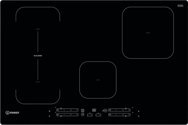 Indesit IB 21B77NE Piano Cottura Induzione 4 Fuochi 77 cm Vetroceramica colore Nero