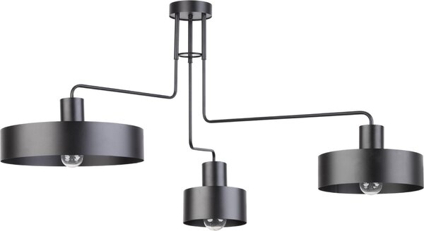 Lampada a sospensione Vasco nera 3xE27x15W in metallo, dimensioni: 62x93x35 cm, IP20, Sigma Lighting