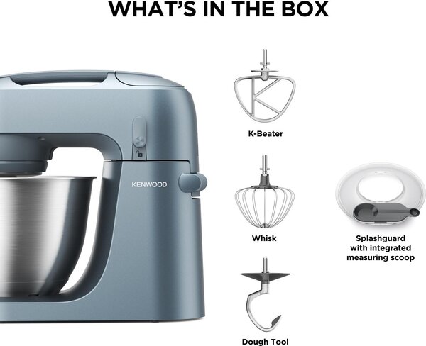 Kenwood Impastatrice Planetaria Capacit Ciotola 4 Litri Potenza 800 Watt colore Blu e Inox - KZM35.000GY
