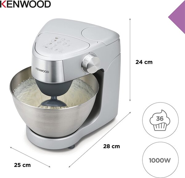 Kenwood Impastatrice Planetaria Capacit Ciotola 4.3 Litri Potenza 1000 Watt colore Silver - KHC29.A0SI Prospero+