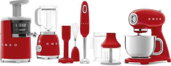 Smeg Impastatrice Planetaria Capacit Ciotola 4,8 Litri Potenza 800 Watt colore Rosso - SMF03RDEU 50's Style