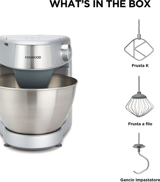 Kenwood Impastatrice Planetaria Capacit Ciotola 4.3 Litri Potenza 1000 Watt colore Silver - KHC29.A0SI Prospero+