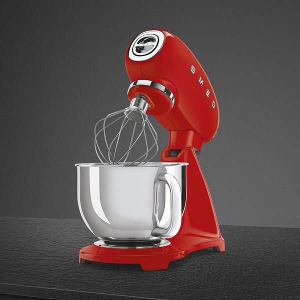 Smeg Impastatrice Planetaria Capacit Ciotola 4,8 Litri Potenza 800 Watt colore Rosso - SMF03RDEU 50's Style