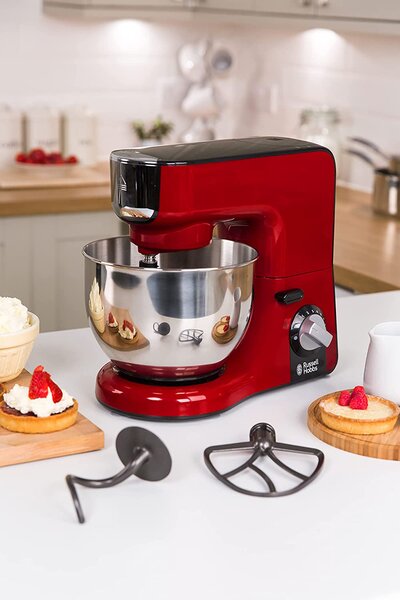 Russell Hobbs Impastatrice Planetaria Capacit Ciotola 5 Litri 8 Velocit Potenza 1000 Watt + Bicchiere Frullatore 1.5 Litri colore Rosso - 23480-5