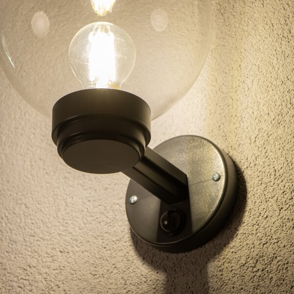 Brilagi - Applique da esterno con sensore HARBOR 1xE27/40W/230V IP33 nero/trasparente