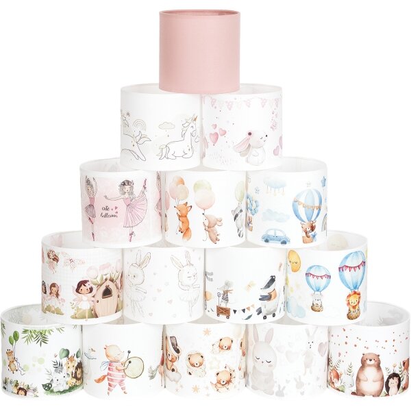Brilagi - Paralume universale BOBO E27, diametro 15 cm, bianco con decorazioni a tema animali
