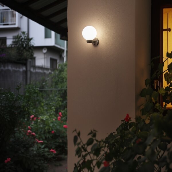Brilagi - Applique da esterno con sensore HARBOR 1xE27/40W/230V IP33 nero/bianco
