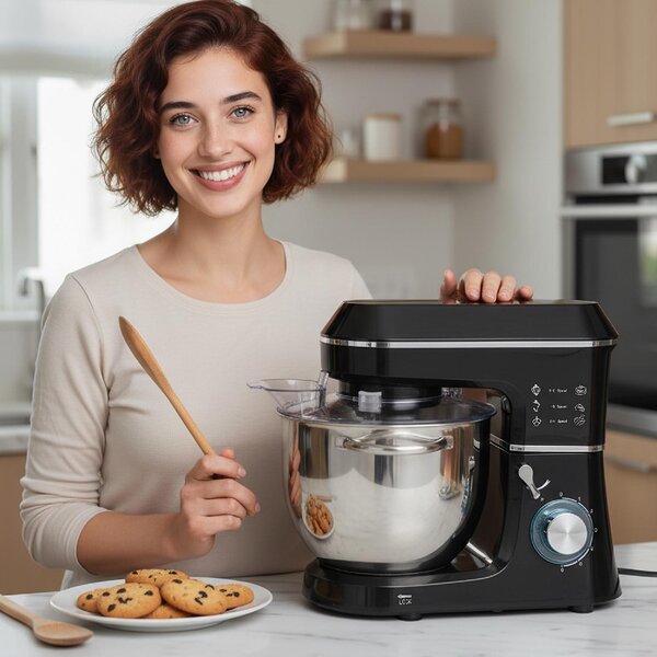 DecHome Impastatrice Planetaria Capacit Ciotola 7L Potenza 1400W Multifunzione con 6 Velocit, Gancio Impastatore, Frusta e Sbattitore colore Nero