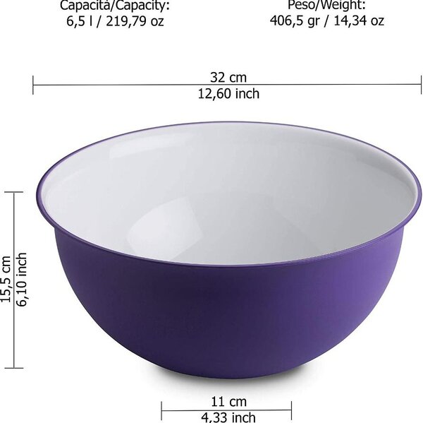 Omada Insalatiera Capacit 6,5 Litri Sanaliving colore Viola - S2015VL