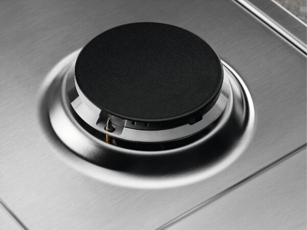 Electrolux KGS6436SX Linea Slim Piano Cottura 4 Fuochi a Gas 60 cm Griglie in Ghisa (1 Bruciatore Wok) colore Inox