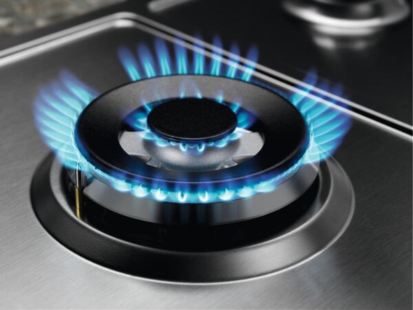 Electrolux KGS6436SX Linea Slim Piano Cottura 4 Fuochi a Gas 60 cm Griglie in Ghisa (1 Bruciatore Wok) colore Inox