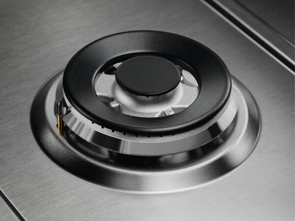 Electrolux KGS6436SX Linea Slim Piano Cottura 4 Fuochi a Gas 60 cm Griglie in Ghisa (1 Bruciatore Wok) colore Inox
