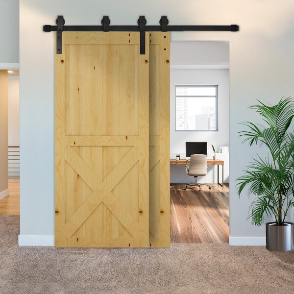 Brugel Kit Porta Scorrevole in Acciaio con Binario Rulli Fermi Guide Bulloni e Viti 200x0.6x4 cm colore Nero - DHB8158