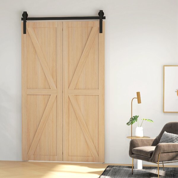 Brugel Kit Porta Scorrevole Pieghevole in Acciaio al Carbonio 122x0.5x4 cm colore Nero - L4480BK