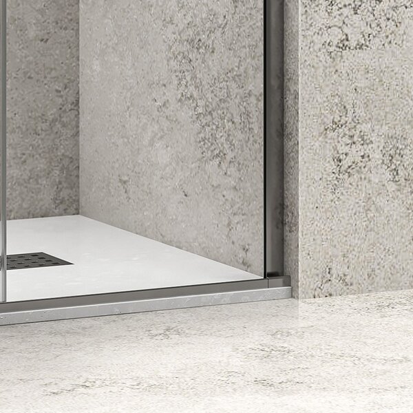 Kamalu parete doccia walk in scorrevole 130 cm finitura cromo | knm4000w-c