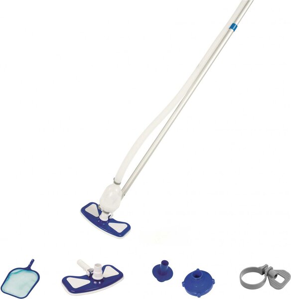 Bestway Kit Pulizia Piscina AquaClean con Asta Tubo e Retino - 58234