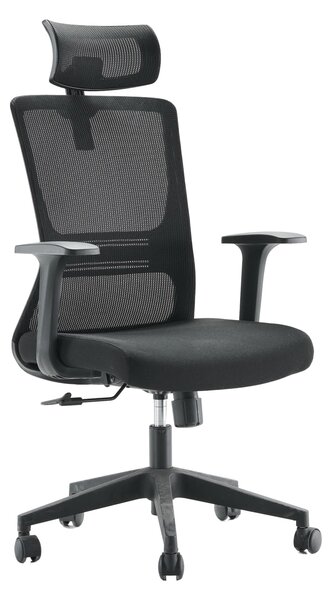 Sedia da ufficio Casa Dolce TONI, nera, 69x67x110-120 cm, girevole e regolabile in altezza, poggiatesta regolabile, portata 100 kg